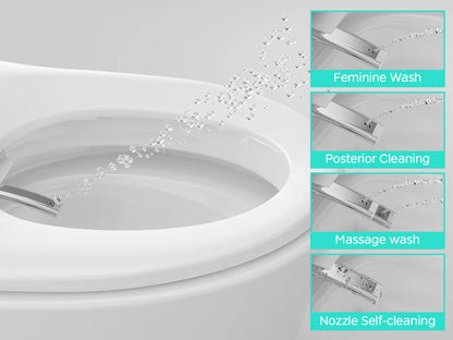 Elongated Smart Toilet with Bidet Built in, Foam Dispenser, Instant Warm Water, One-Piece Toilet with Dual Auto Flush in 1.28GPF