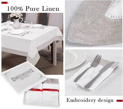 4PCS 100% Linen serving Napkins Reusable Washable wedding decoration Birthday party Table napkin 18 x 18 inch