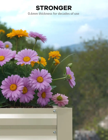 6x3x2 8x4x2ft Galvanized Raised Garden Bed Deep Root Planter Box for Vegetables Flowers Herbs