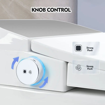 Heated Seat Smart Toilet, One Piece Toilet, Automatic Flush Tank Less Toilet without Bidet, with Foot sensor Flush