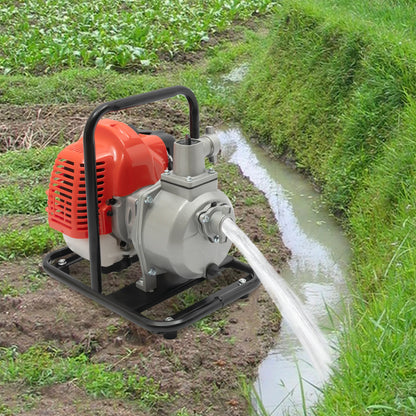 Gasoline Water Pump 2-Stroke Portable Gasoline Engine Trash Pump 20m Lift Powerful Engine Water Transfer Pump 26.25ft Suction