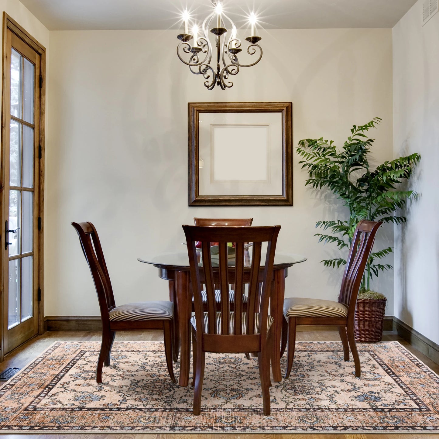 Vintage Area Rugs Low Pile Machine Washable