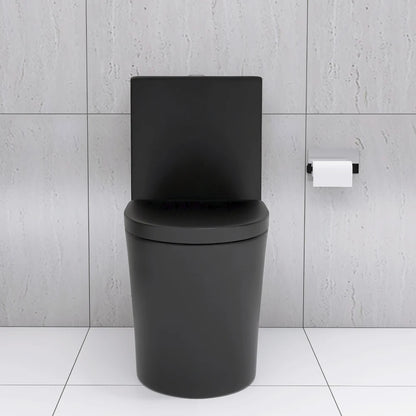 Matte Black Elongated One Piece Toilet Dual Flush 1.1/1.6 GPF Water Saving Map 1000g,Matte Black