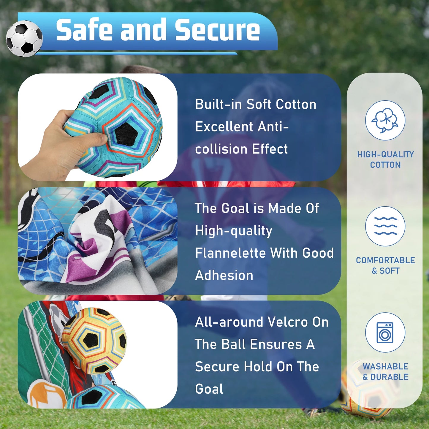 Football Ball Game Set for Kids Indoor Outdoor Soccer Train Sport Game Foldable Toys for 3 4 5 6 7 8 Years Old Boys Girls