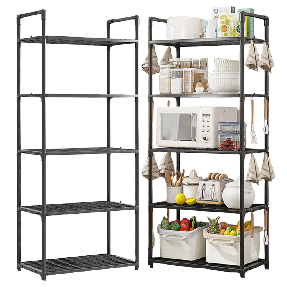 5 Tier Storage Shelves Heavy Duty Shelving Unit 66 Lbs Capacity Standing Shelf for Kitchen Pantry Closet Bathroom Laundry Garage