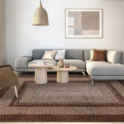 Washable Area Rugs ,Braided Print, Non Slip