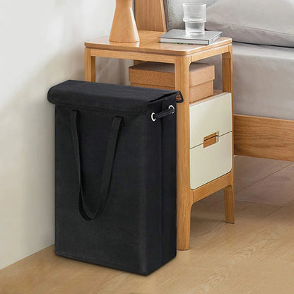 Clothes Hamper with Lid Collapsible Cotton-Like Linen Laundry Hamper for Home Bathroom or Travel Local Delivery