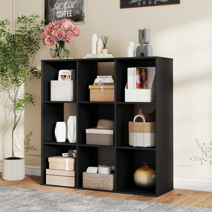 9 Cube Storage Organizer Wooden Shelf Bookcase Open Bookshelf for Living Room and Home Office Display Storage Bookcase