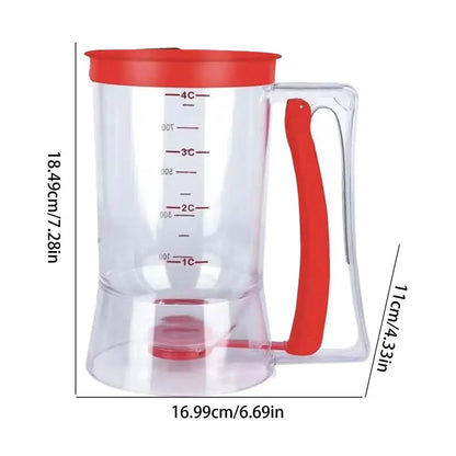Pancake Mix Dispenser Handheld Cupcakes Batter Cup 900ml Batter Pourer Dispenser Leak-Proof Pancake Maker