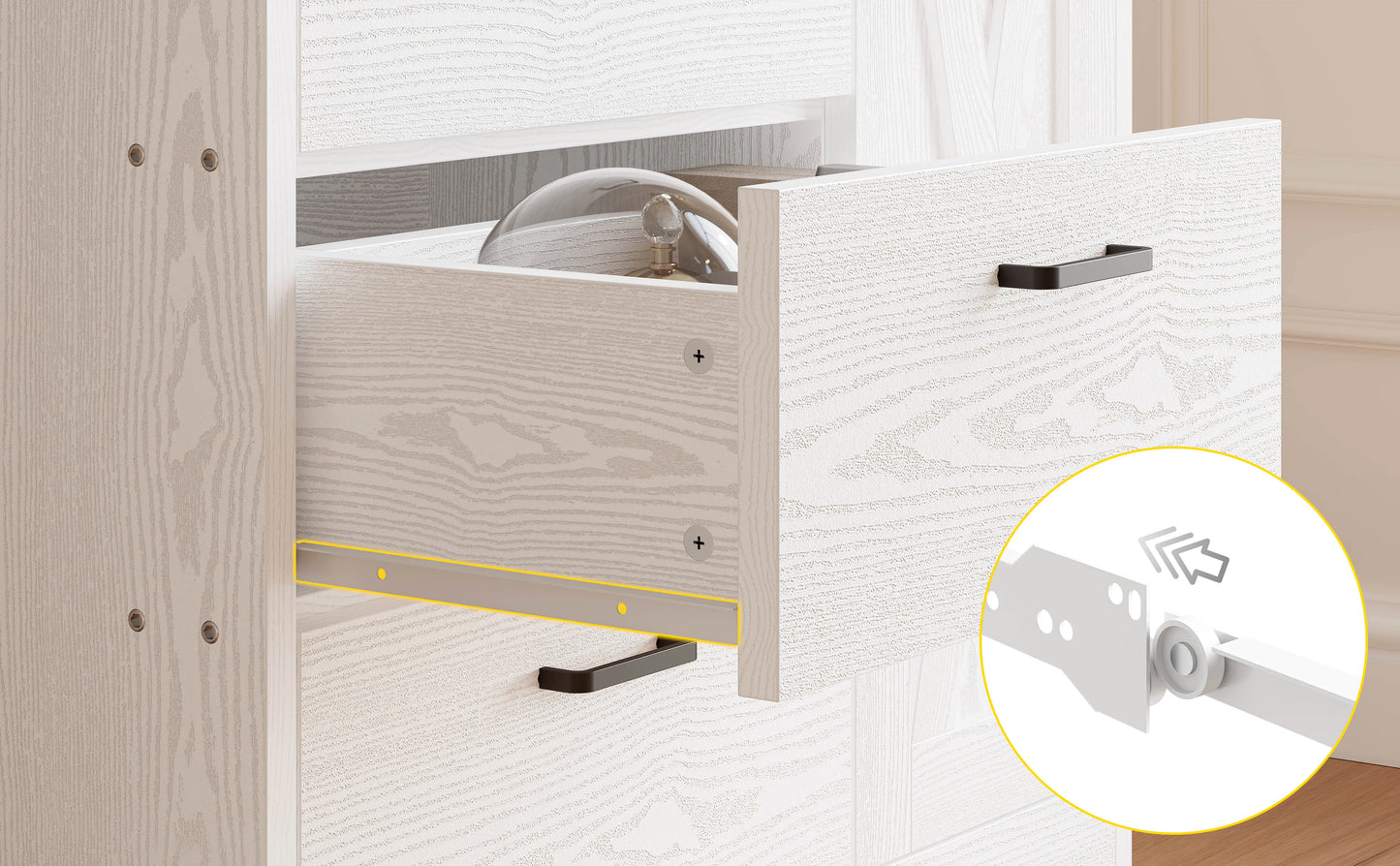 Bookshelf with Door and 3 Drawers, Tall Bookcase Shelf with 3-Tier Shelves