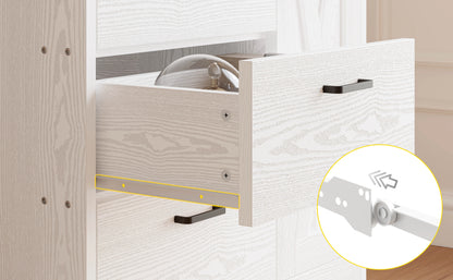 Bookshelf with Door and 3 Drawers, Tall Bookcase Shelf with 3-Tier Shelves