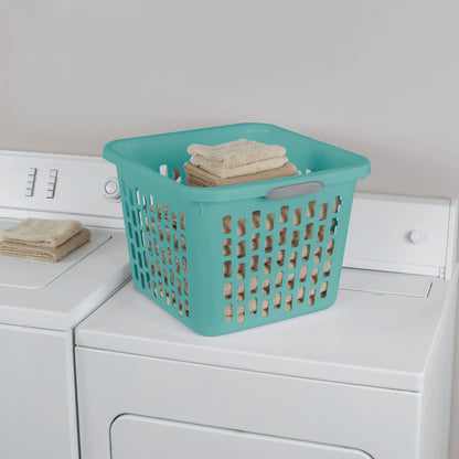 1.5 Bushel Square Plastic Laundry Basket, Adult, Teal