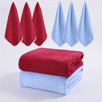 8PCS Luxury Bath Towel Set- Ultra Soft High Absorbency Microfiber Flannel Towels, Plush Towel Collection, Ultrasoft Fabric