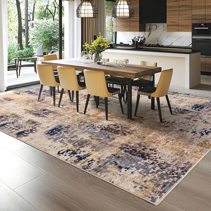 Living Room Area Rugs Soft Large Modern Abstract Area Rug, Vintage Machine Washable Non Slip Carpet , Low Pile Rugs
