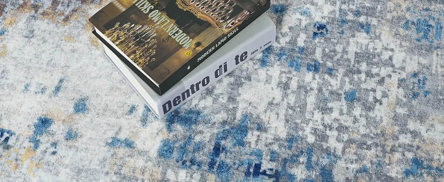 Living Room Area Rugs Soft Large Modern Abstract Area Rug, Vintage Machine Washable Non Slip Carpet , Low Pile Rugs