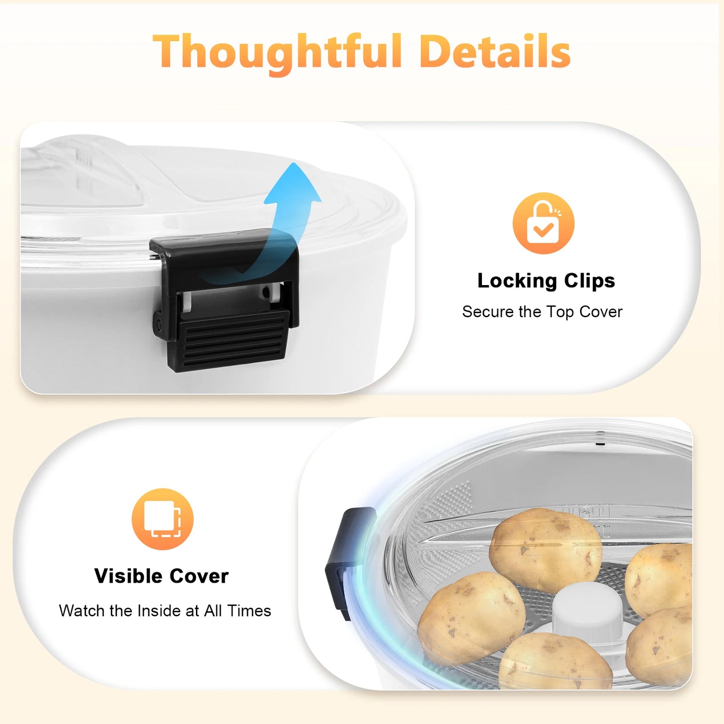 Electric Potato Peeler: High-Quality, Powerful Motor, Fast and Safe Operation for Effortless Peeling and Vegetable Preparation