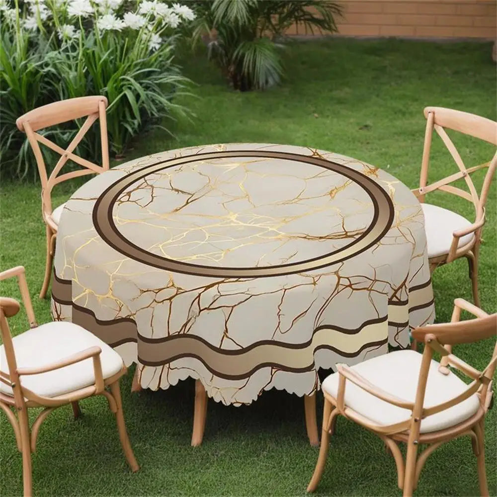 Marble themed tablecloth, rectangular and round marble stripe pattern design, Christmas decoration tablecloth.