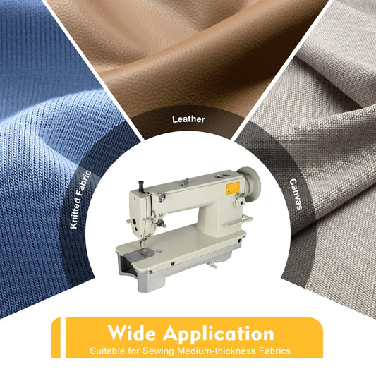 3000 Stitch/Min Industrial Sewing Machine Heavy Duty Cast Iron, 5.5 to 13mm Stitch for Thick Fabrics