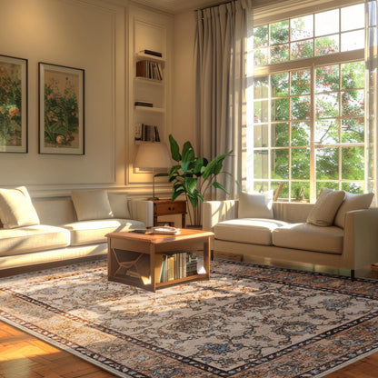 Vintage Area Rugs Low Pile Machine Washable