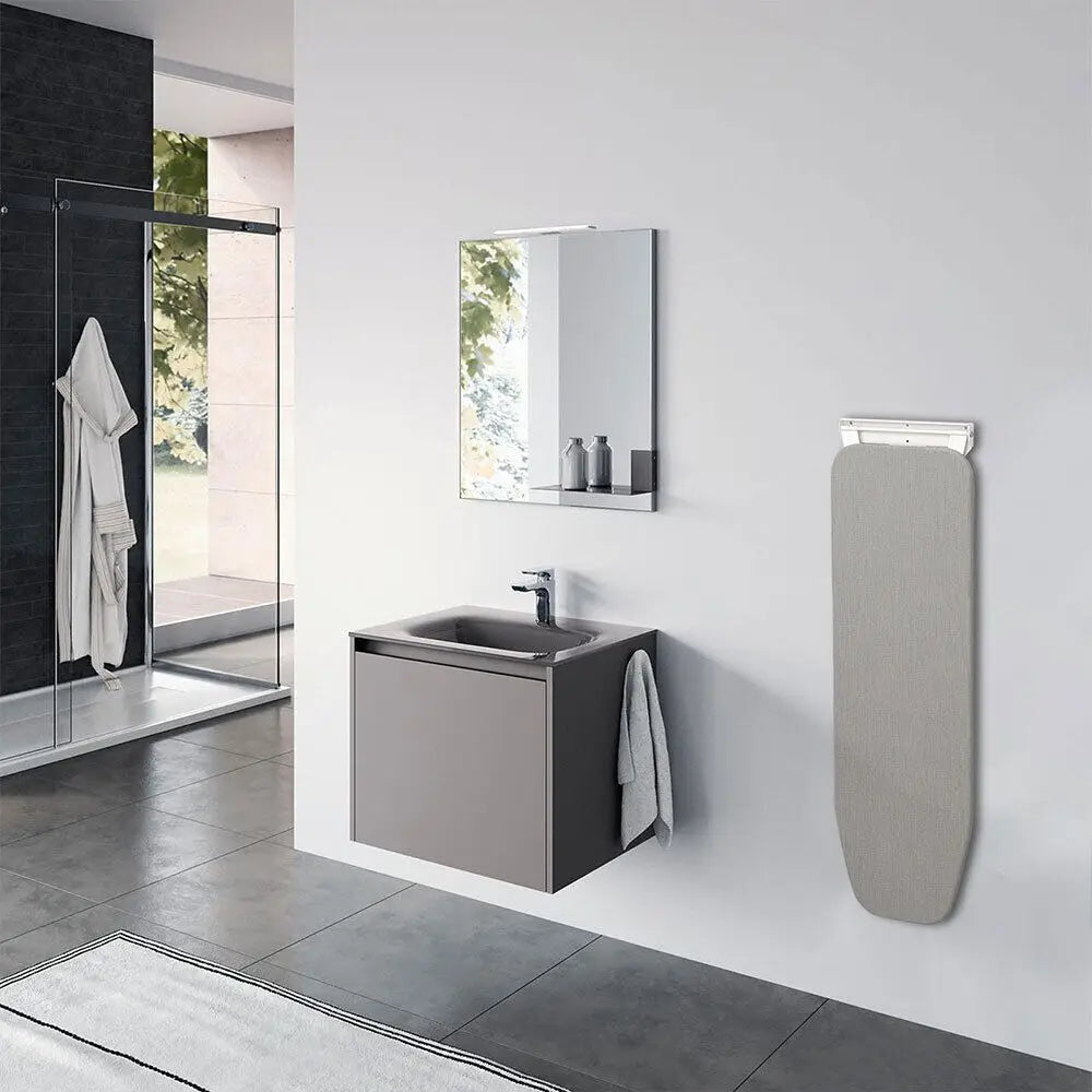 Foldable Wall Mounted Rotating Ironing Board Easy Installation Ironing Station Laundry Room Space Saver Gray 39"x12"