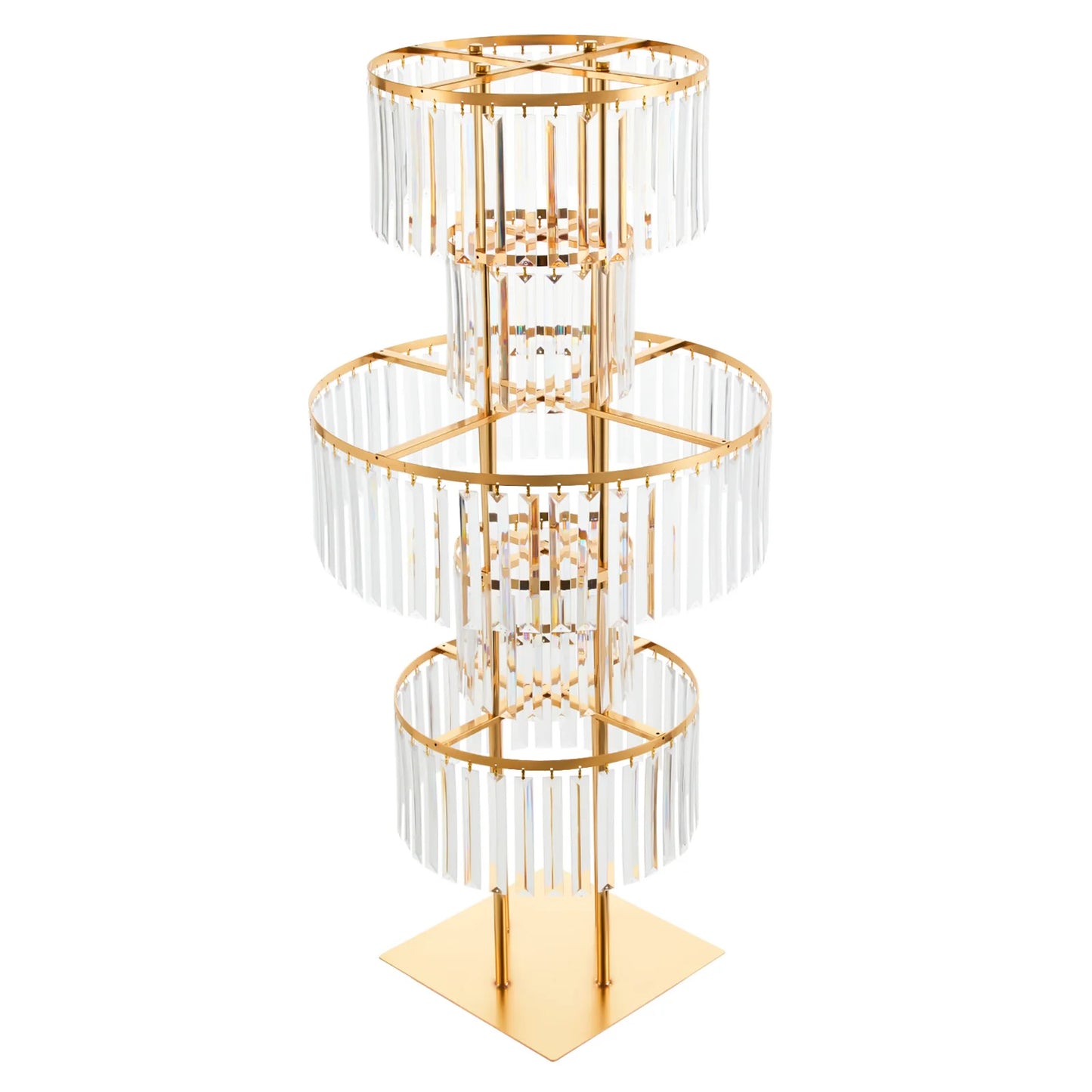 5 Tiers Gold Wedding Centerpieces Flower Stand Vase Centerpiece Acrylic Flower Stand with Hanging Acrylic