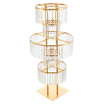 5 Tiers Gold Wedding Centerpieces Flower Stand Vase Centerpiece Acrylic Flower Stand with Hanging Acrylic