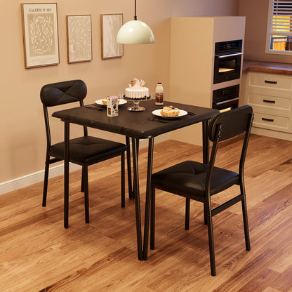 Small Dining Table Sets for 2 with Upholstered Chairs