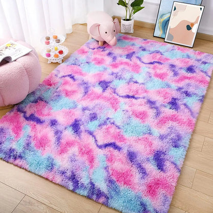 Super Soft Plush Tie Dye Velvet  For Living Room Bedroom Kids Room