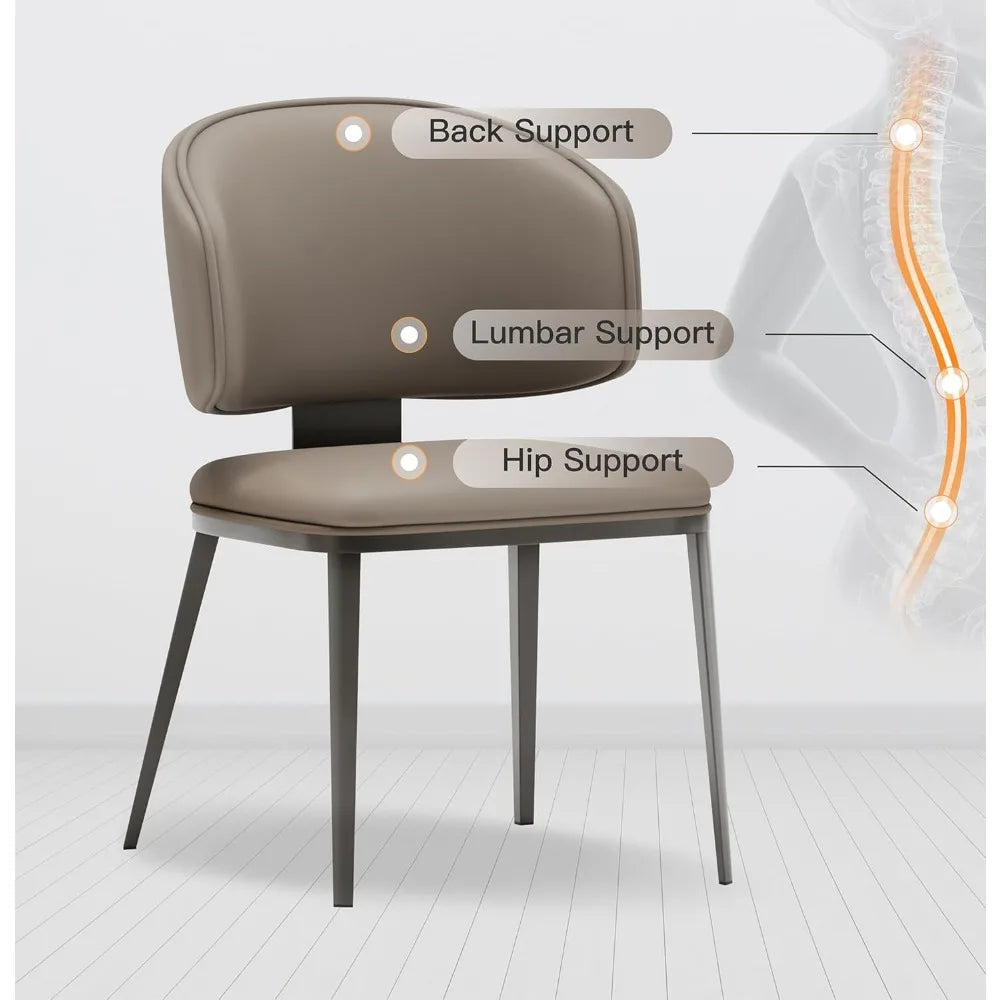 Dining Chairs Set of 4 Modern High Backrest Comfortable, Fashion Upholstered Kitchen Chair Armless Dinner Room Chair