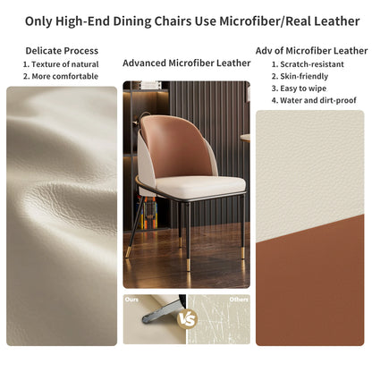 Luxury Set Of 2 Dining Chairs Kitchen Accent Leisure Microfiber Leather Living Room Chairs for Dining,Kitchen,Study Room