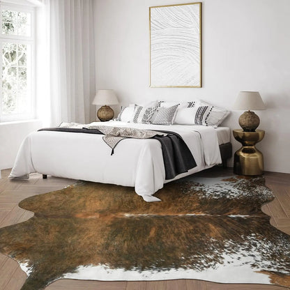 Faux Fur Animal Cow Hide Carpet ,Sturdy and Large Size Cow Print Rugs, Suitable for Bedroom Living Room Western Style