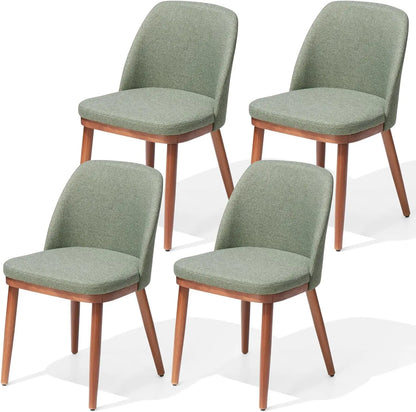 Upholstered Dining Chairs Set of 4, Modern Kitchen Chair with Back, Fabric