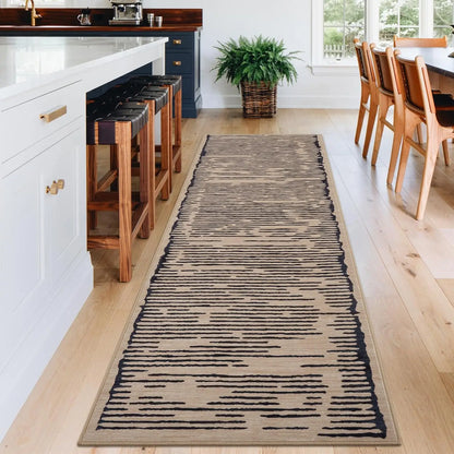 Washable Modern Stripe Carpet Non Slip