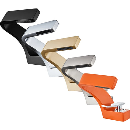 Bathroom Deck Mounted Basin Faucet Black Sink Tap Single Hole Water Tap Hot and Cold Mixer Faucet