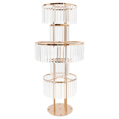 5 Tiers Gold Wedding Centerpieces Flower Stand Vase Centerpiece Acrylic Flower Stand with Hanging Acrylic