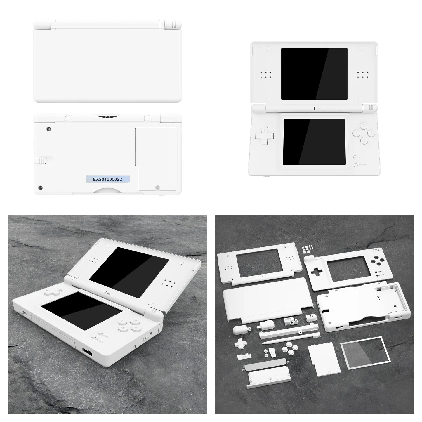 eXtremeRate Replacement Full Housing Shell for Nintendo DS Lite, Case Cover with Buttons, Screen Lens for NDSL - Single Series
