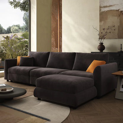 Comfy Cloud Couch 108.2'' Modern Sectional Sofa for Living Room Down Filled