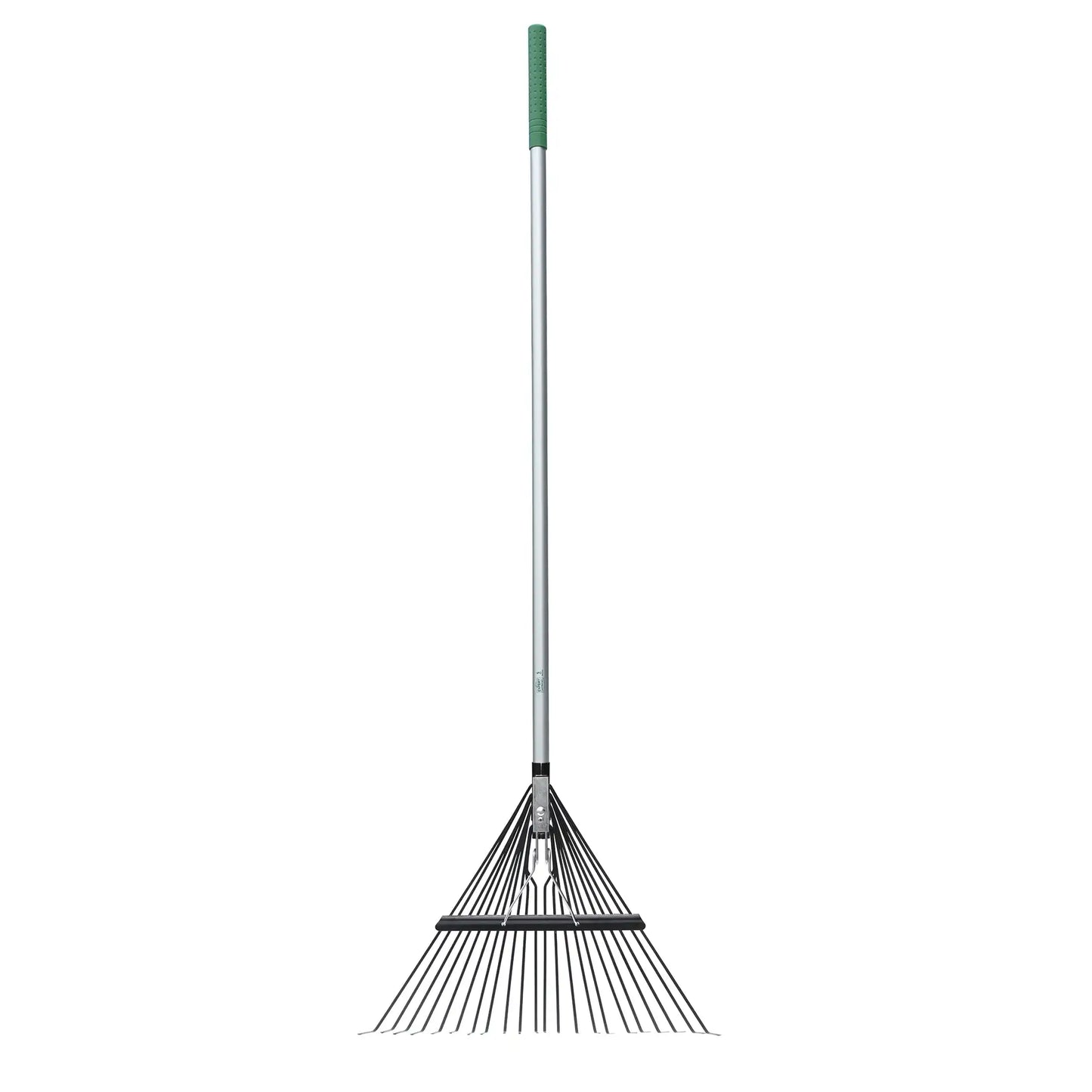 Fiberglass Long Handle 22-Tine Steel Leaf Rake with Comfort End Grip