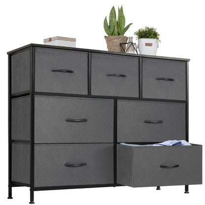 Dresser For Bedroom With 7 Fabric Drawers Organizer Storage Closet