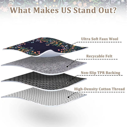 Washable Floral Rug ,Soft ,Non Slip