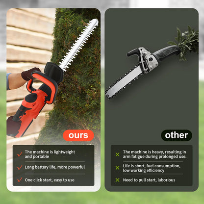 Cordless Hedge Trimmer 22-Inch Electric with 3.0Ah Battery Charger Bush Trimmers