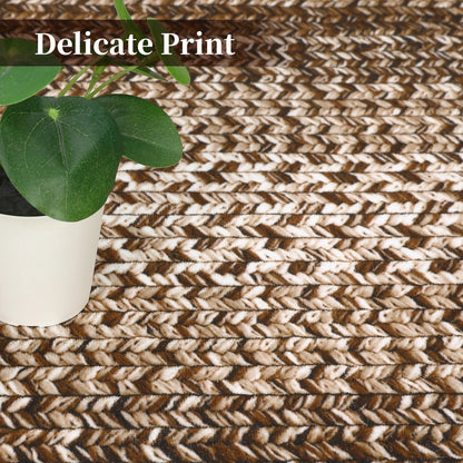 Washable Area Rugs ,Braided Print, Non Slip