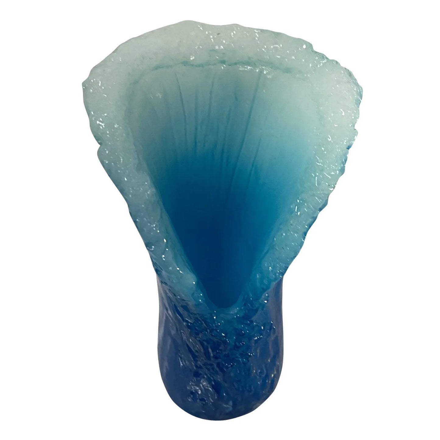 Sea Wave Vase, Wavy Vase Resin Blue