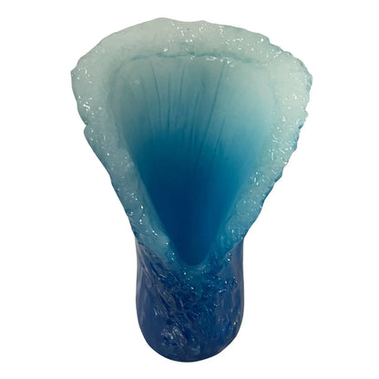 Sea Wave Vase, Wavy Vase Resin Blue