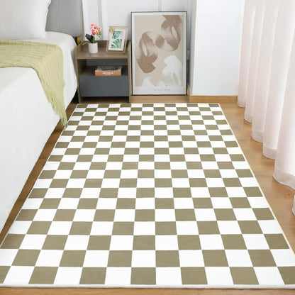 Black and White Checkered Rug
