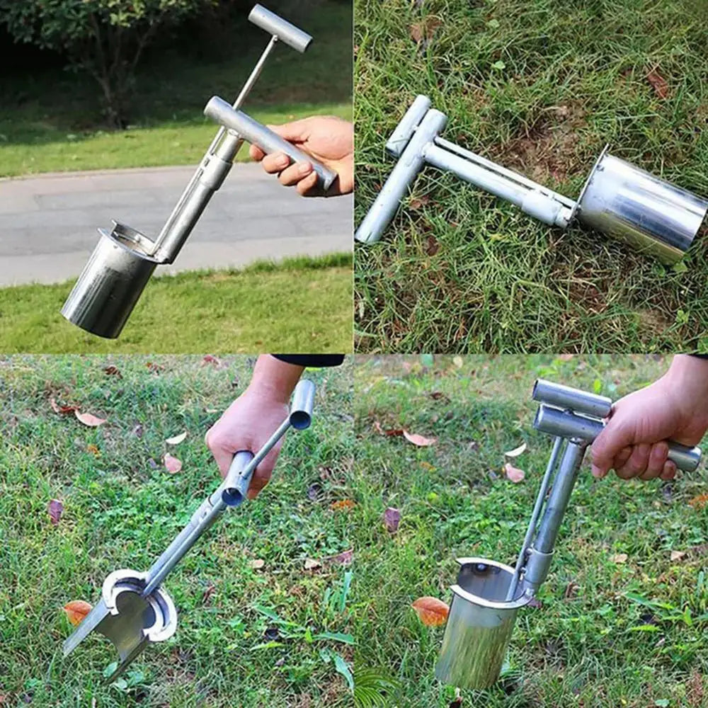 Plant Bulb Planter Tool Plant And Fruit Tree Seedling Transplanter Carbon Steel Seed Planting Tool Soil Sampler Lawn Aerator ﻿
