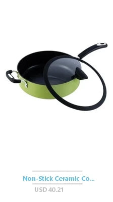 Aluminum 4-Quart Nonstick Dutch Oven Glass Lid Cooking Pot Beans Rice Stews Soups