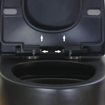 Matte Black Elongated One Piece Toilet Dual Flush 1.1/1.6 GPF Water Saving Map 1000g,Matte Black