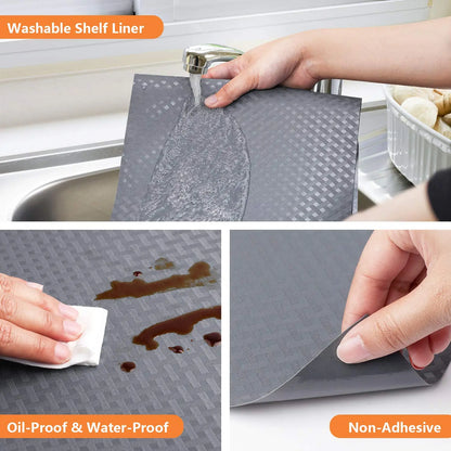 Shelf Liner for Kitchen Cabinet Non-Adhesive Non-Slip Waterproof  Easy to Clean for Shelves, Desks