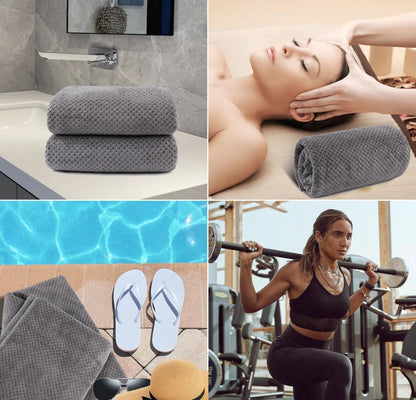 Bath Towel Set Pack of 2, (27 x 54 Inches) Microfiber Ultra Soft Highly Absorbent Bath Towel